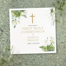 Eukalyptusgrönska Blommig Första Kommunion