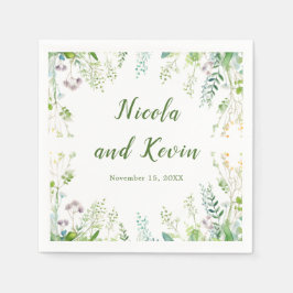 Eukalyptusgrönska bröllop pappersservett