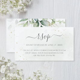 Eukalyptusgrönt bröllop online RSVP Tilläggskort