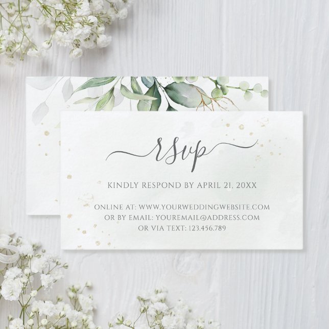Eukalyptusgrönt bröllop online RSVP Tilläggskort (Skapare uppladdad)