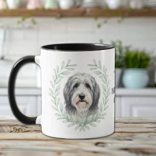 Eukalyptuskrans Bearded Collie Hund Monogram Mugg
