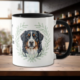 Eukalyptuskrans Bernersennenhund Monogram Mugg
