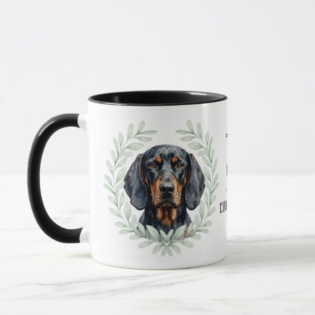 Eukalyptuskrans Black and Tan Coonhound Monogram Mugg (Vänster)