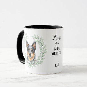 Eukalyptuskrans Blue Heeler Hund Monogram Mugg