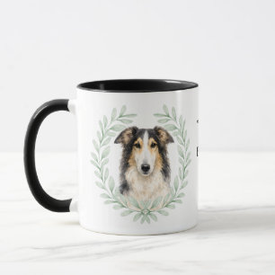 Eukalyptuskrans Borzoi Hund Monogram Mugg