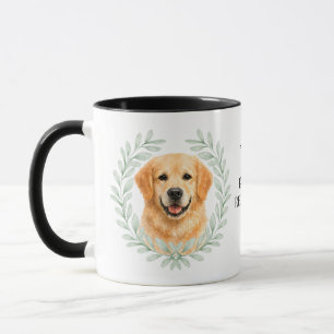 Eukalyptuskrans Golden Retriever Hund Monogram Mugg
