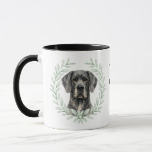 Eukalyptuskrans Svart Grand Danois Hund Monogram Mugg