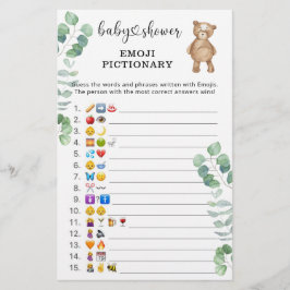 Eukalyptusskog Emoji bildlek baby shower