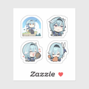 Eula Genshin Impact 4 Pack Stickerark Extra Pac Klistermärken