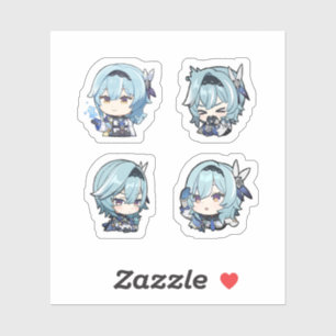 Eula Genshin Impact 4 Pack Stickerark Extra Pac Klistermärken