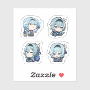 Eula Genshin Impact 4 Pack Stickerark Klistermärken