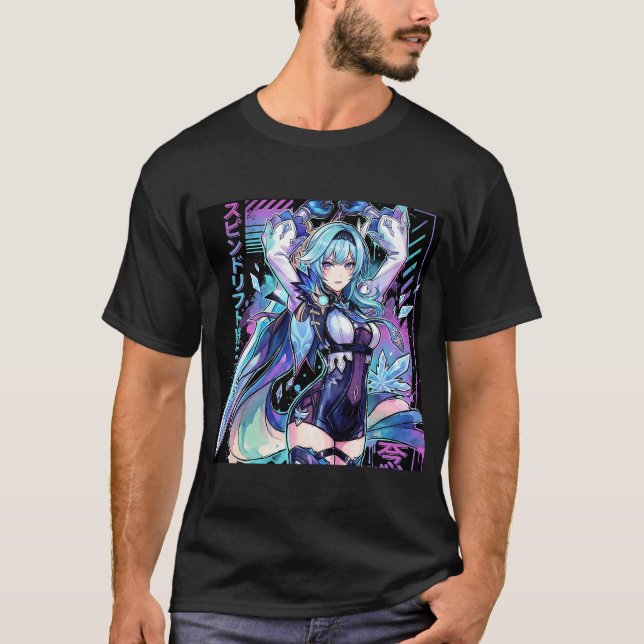Eula Lawrence Cryo Knight Vaporwave Synthwave Este T Shirt (Framsida)