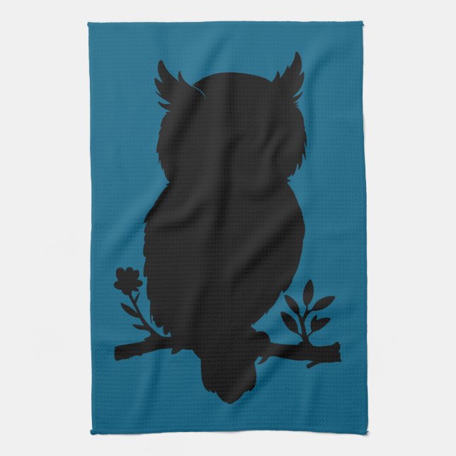 Eule - Scherenschnitt Kökshandduk (Vertikal)