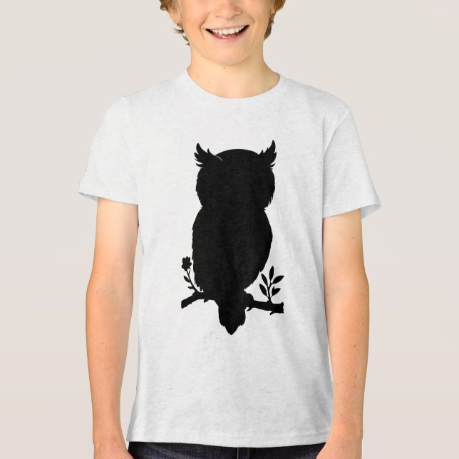 Eule - Scherenschnitt T Shirt (Framsida)