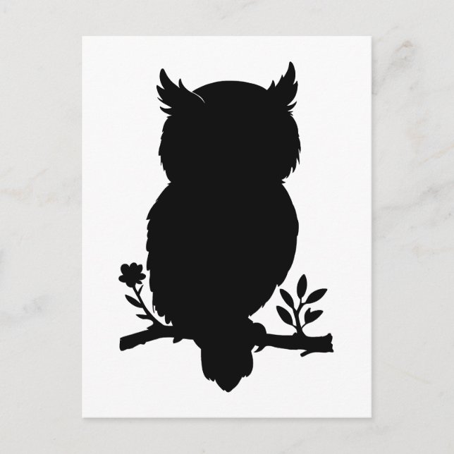 Eule - Scherenschnitt Vykort (Framsida)