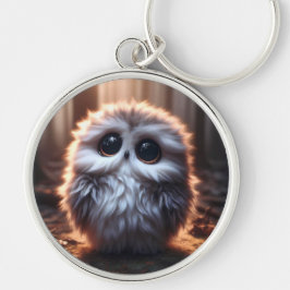 Eulenanhänger Rund Silverfärgad Nyckelring