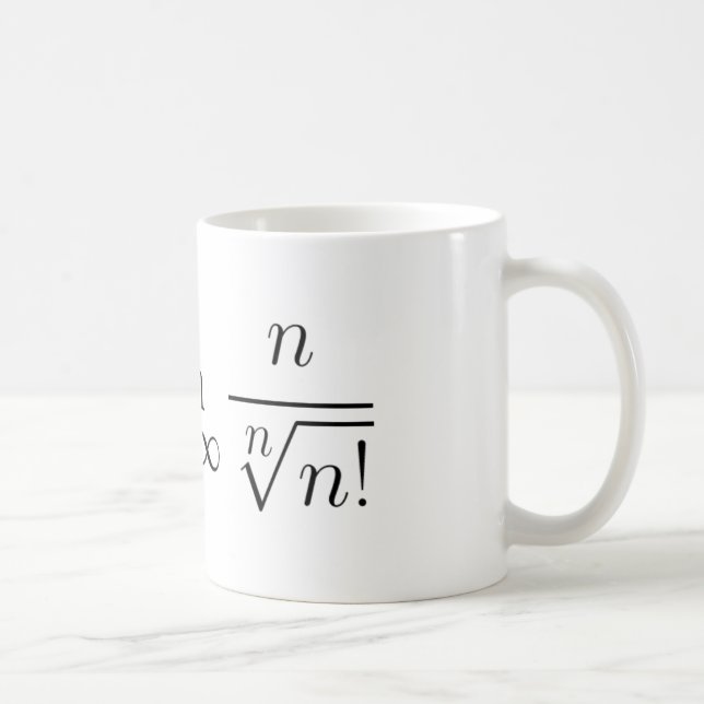 Eulers konstant vid Stirling likställande Kaffemugg (Höger)