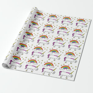 Eunice unicornen - Matte slående in papper 30" Presentpapper