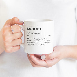 Eunoia definition av grönt ord sunt tänkesätt kaffemugg