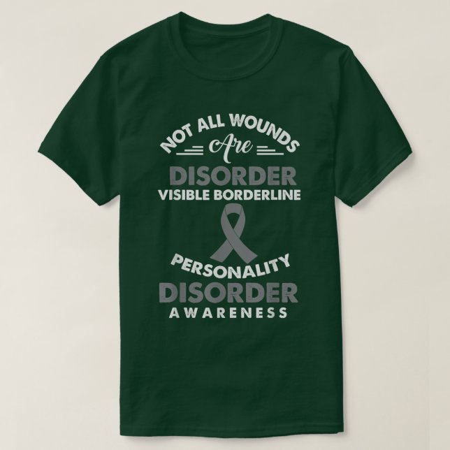 EUPD Awareness Ribbon Distressed Quote BPD Patient T Shirt (Design framsida)
