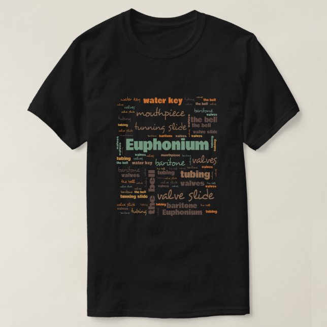 Euphonium Baritone Terminologi, vanligen använd mu T Shirt (Design framsida)