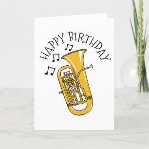 Euphonium Birthday Card Musician Tack Kort