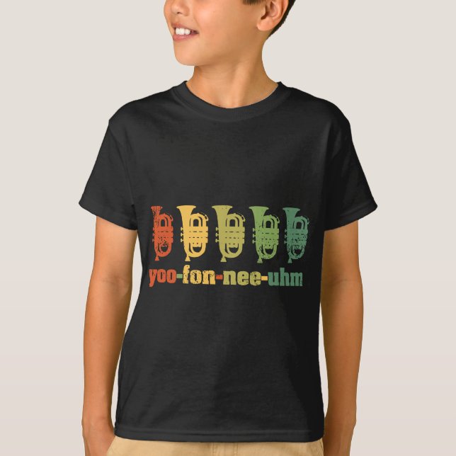 Euphonium Brass Horn High School Marching Band Jaz T Shirt (Framsida)
