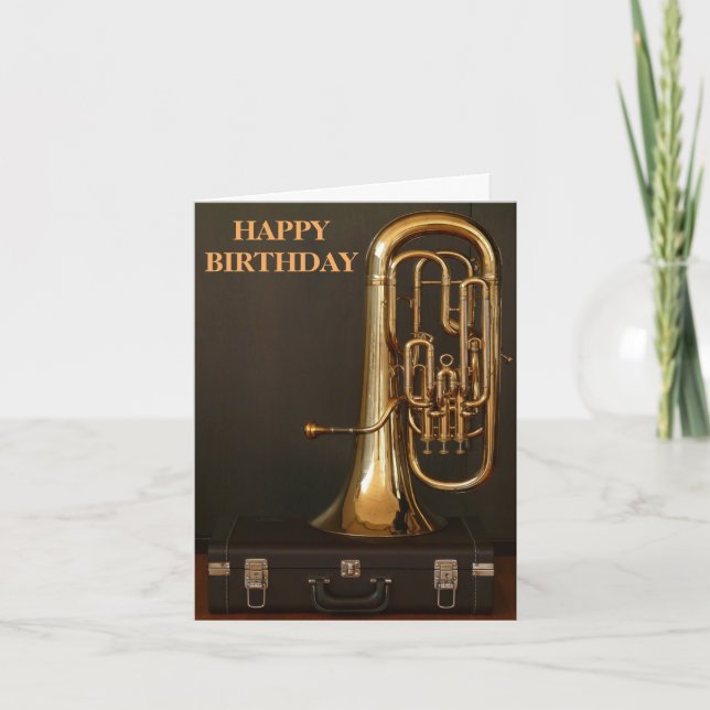 Euphonium brass musikinstrument födelsedag kort (Framsida)