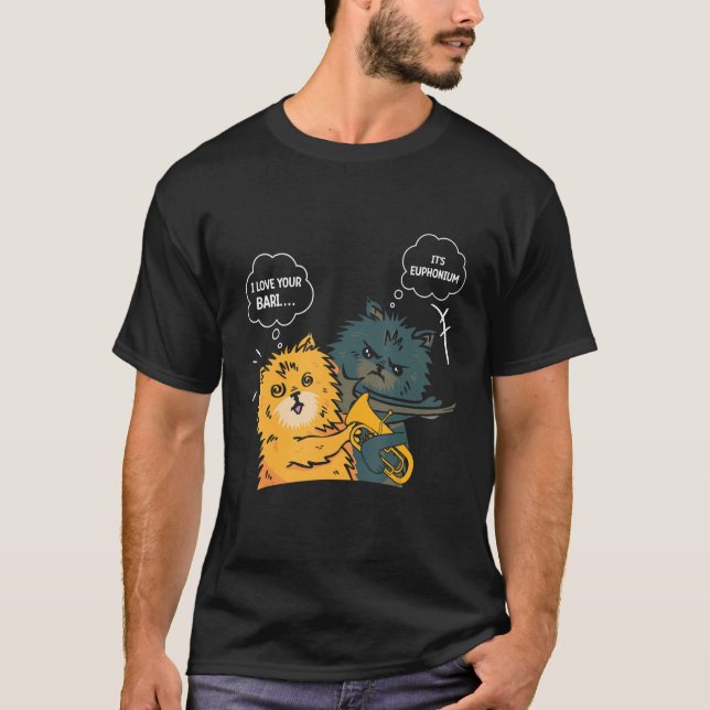 Euphonium Cat Slapping Euphoniumist T Shirt (Framsida)
