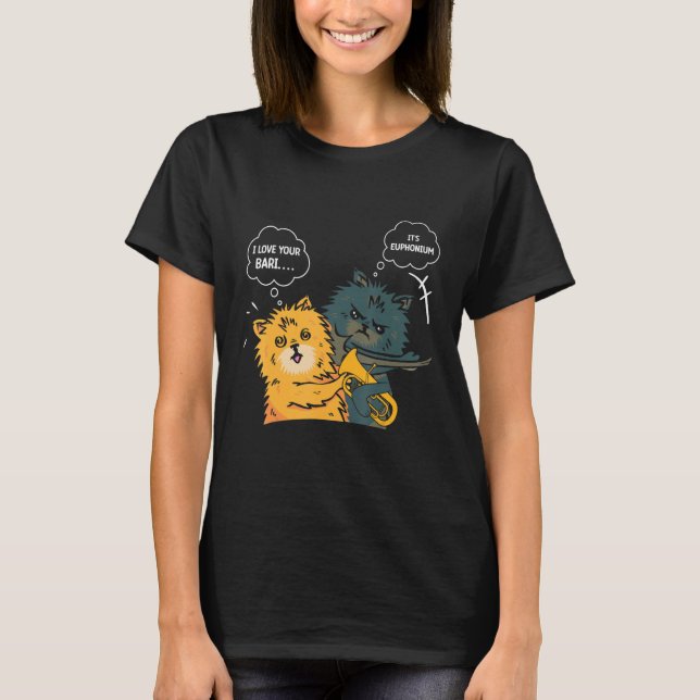 Euphonium Cat Slapping Euphoniumist T Shirt (Framsida)