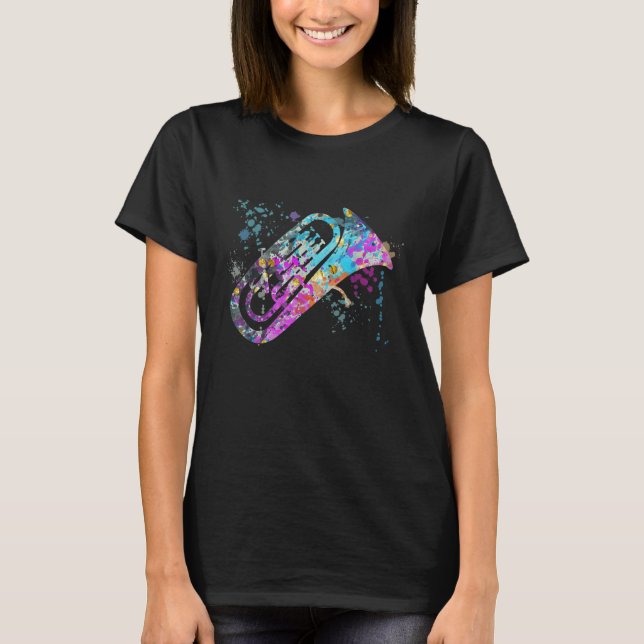 Euphonium Instrument Silhouette Euphoniums T Shirt (Framsida)