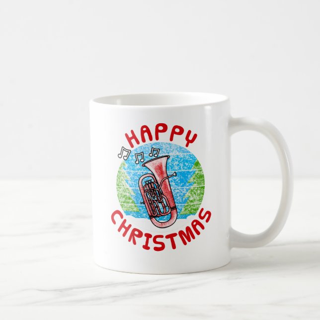 Euphonium jul Brass Musician Music Teacher Kaffemugg (Höger)