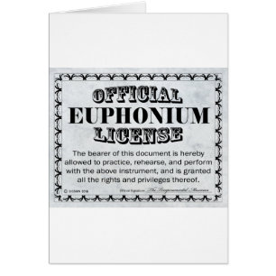 Euphonium-licens Hälsningskort