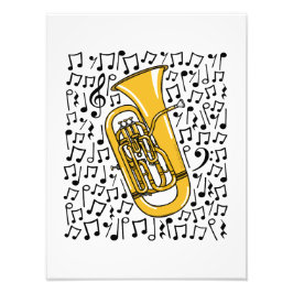 Euphonium Musik noter Brass Musician Fototryck