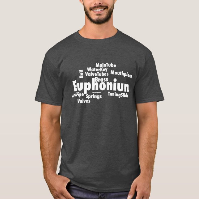 Euphonium Ord molnvit text Tee Shirt (Framsida)