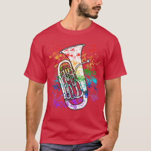 Euphonium Rainbow Färg Euphoniumist Brass Music T Shirt