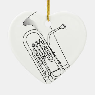 Euphonium Redwork Julgransprydnad Keramik