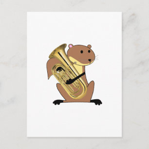 Euphonium spelar ekorre vykort