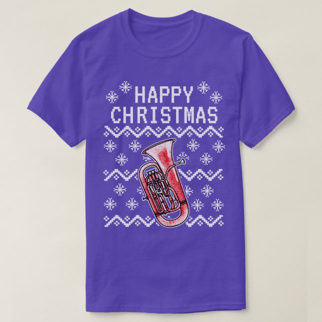 Euphonium Ugly jul Euphoniumist Brass Musici T Shirt (Design framsida)