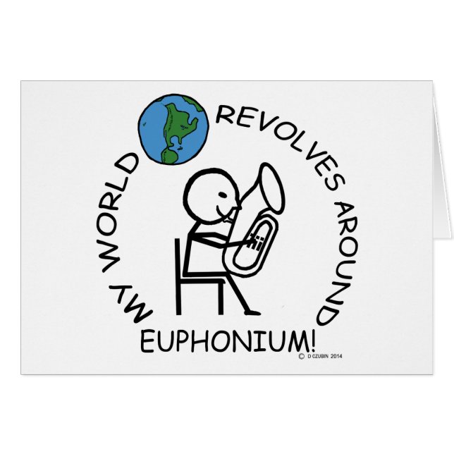 Euphonium - World Revolves runt Hälsningskort (Framsidan Horizontal)