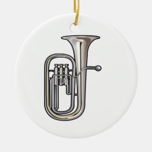 euphoniummässing instrumenterar musik julgransprydnad keramik