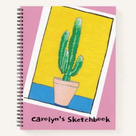 Euphorbia cactus in a pot, ditt namn, sketchbook