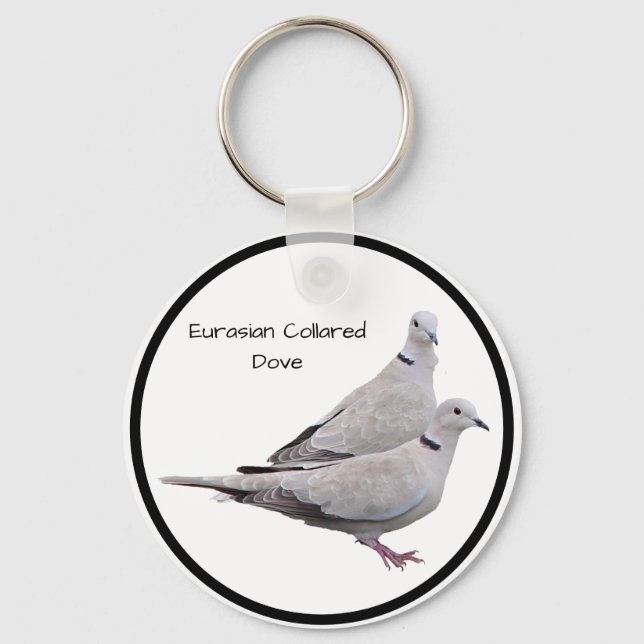 Eurasian Collred Dove Nyckelring (Framsida)
