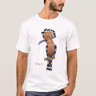 Eurasian hoopoe bird cartoon illustration t shirt