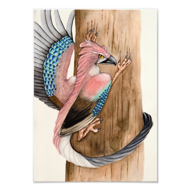 Eurasian Jay Dragon Fototryck (Framsidan)