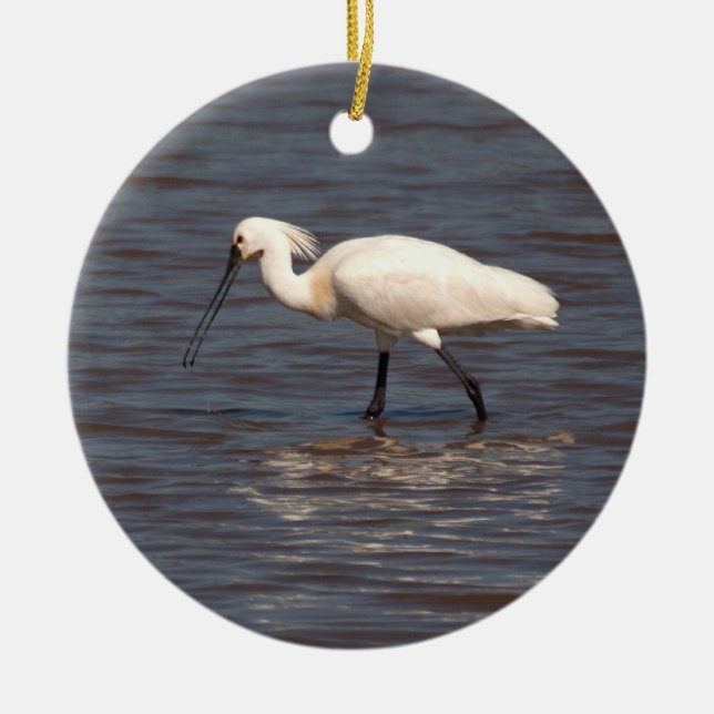 Eurasian Spoonbill Julgransprydnad Keramik (Framsidan)