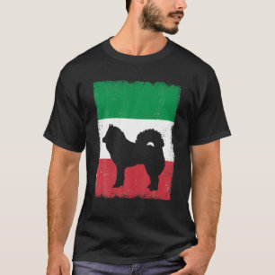 Eurasier Hund Flagga Italienska Vintagen Mamma Pap T Shirt