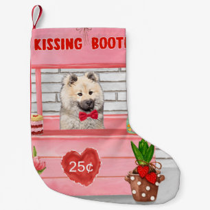Eurasier Hund Kyssar Kiosken på Alla Hjärtans Dag Liten Julstrumpa
