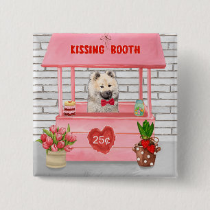 Eurasier Hund Valentindagen Kissing Booth Knapp