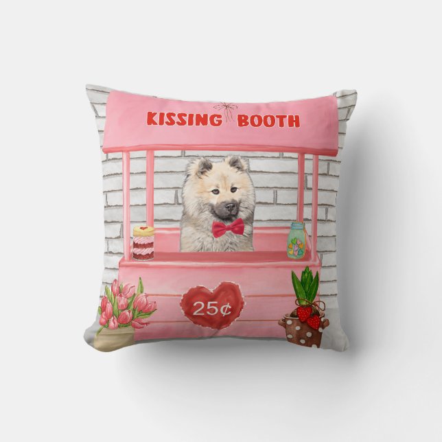 Eurasier Hund Valentindagen Kissing Booth Kudde (Framsida)
